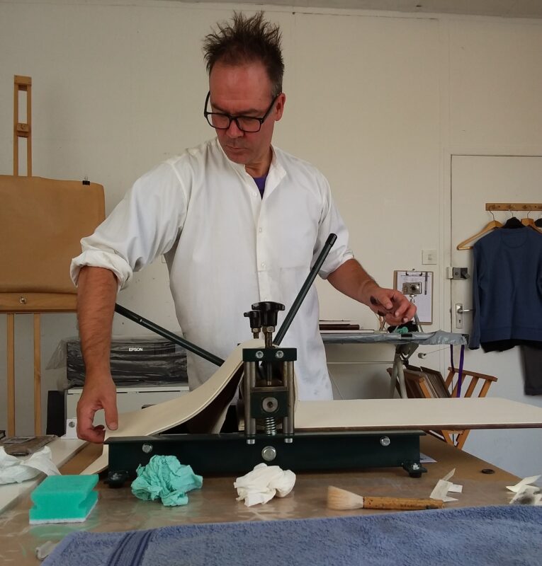 About Philip Copestake art. Printmaking in the Studio