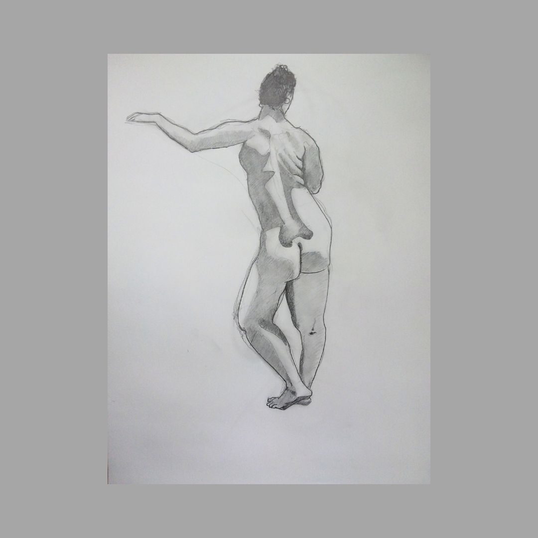 Standing female nude – pencil drawing 2023